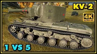 KV-2 - 9 Kills - 4K Damage - 1 VS 5 - World of Tanks Gameplay