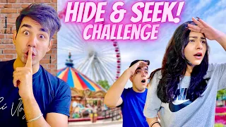 HIDE & SEEK IN A THEME PARK WITH MY BROTHER & SISTER | Rimorav Vlogs