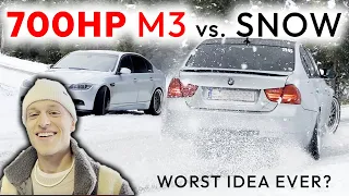 DRIVING my 700HP BMW M3 E90 in SNOW! - Worst idea ever? Drifts & Sound - OG Schaefchen