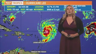 Saturday morning tropical update: Hurricane Lee now a Category 3