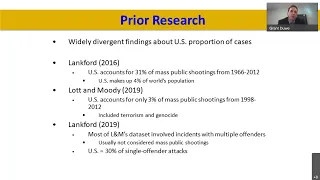 NIJ funded Research on Mass Shootings to Advance Evidence based Policy and Practice