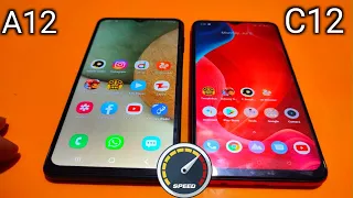 Realme C12 Vs Samsung A12 Speed Test | Comparison