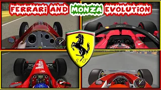 Monza and Ferrari Evolution (1950-2021) | Onboard | rFactor  - Engine Sound