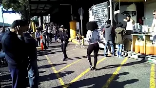 Unexpected modern dance at Sydney market.