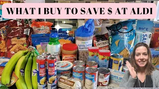 WHAT I ALWAYS BUY TO SAVE AT ALDI/HUGE WEEKLY GROCERY HAUL/LARGE FAMILY BUDGET GROCERY HAUL