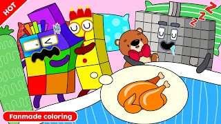 Stop NB 3! NB 7 Is Not Roasted Chicken | Numberblocks Fanmade Coloring Story
