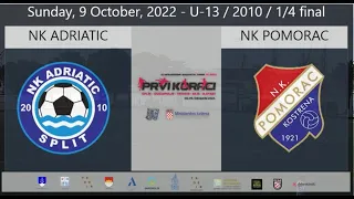 1/4 finals / NK Adriatic - NK Pomorac / 4 : 1 /  Sunday, 9 October, 2022.