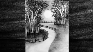 Beautiful Sunset Nature Drawing with Pencil Sketch Pencil Drawing for Beginners