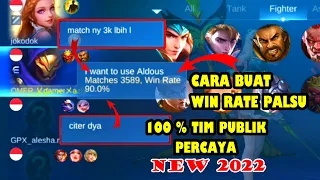 CARA PRANK WINRATE KE TEMAN TERBARU 2022 | CARA MEMBUAT WINRATE PALSU MOBILE LEGEND