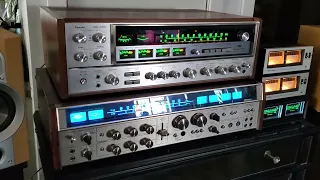 two big monster receiver akai AS-980 vs sansui QRX-5500 vintage audio crazy eugene