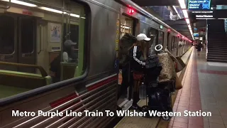 Metro Red And Purple Line Action At WestLake MacArthur Park Station