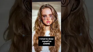 I tried to draw MYSELF as ANIME lol (scary but kinda cute) 👁👄👁 | JULIA GISELLA