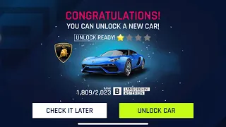 Asphalt 9, Unlock Lamborghini Asterion and Reached Garage Level 8 😀