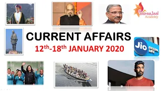 Latest Current Affairs - 12th to 18th January 2020 | Latest GK and Current Affairs