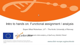 Intro to hands on: Functional assignment (Espen Robertsen)