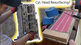 Cylinder head resurfaced in the Backyard? This guy is a genius!!