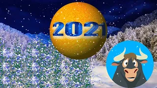 С Новым 2021 годом, годом Быка! Видео открытка футаж