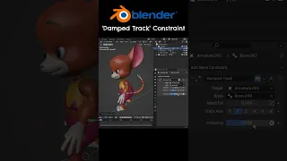 Animate Tails With Blender Damped Track Constraint #shorts