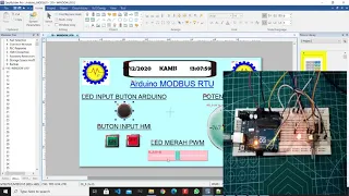 Arduino || HMI WEINTEK Connect Arduino Menggunakan protokol Modbus RTU || Easybuilder Pro