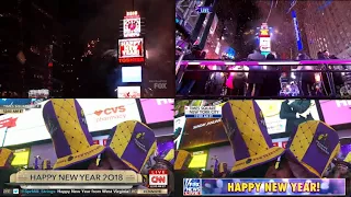 New Years 2017-2018 Countdown (4 networks side by side)