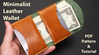 Making A Leather Handmade Minimalist Wallet | Free PDF Pattern