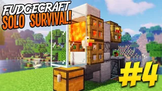 Building An AUTOMATIC Chicken Farm - Fudgecraft Solo Survival #4 (Minecraft)