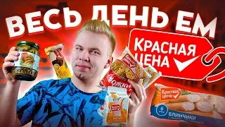 Весь день ем продукты КРАСНАЯ ЦЕНА / Настоящий Бомж обед из магазина ПЯТЕРОЧКА