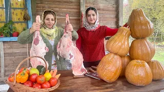 Delicious Lamb Broth inside the Pumpkins Cooked in Mud Oven ♧ Village Recipe