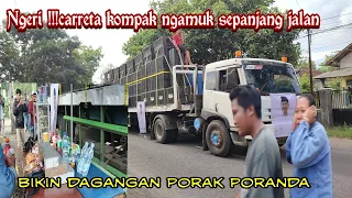 Ngeri‼️💥carreta kompak audio ngamuk sepanjang jalan //bikin dagangan porak poranda