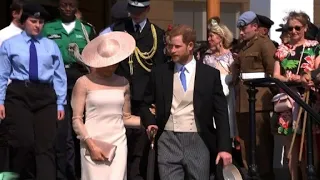 Newlyweds Harry and Meghan make first appearance