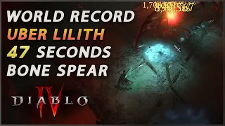 NEW World Record | 47 Second Uber Lilith Kill Necromancer | Diablo 4