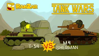 T-34 vs M4 Sherman Tank Wars Ranzar