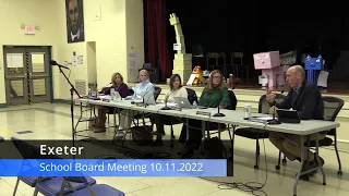 Exeter School Board meeting 10-11-2022
