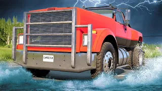 FLOOD ESCAPE in the ULTIMATE TRUCK in BeamNG Drive Mods!