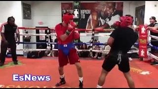 Rolando Romero Sparring Ryan Garcia At Mayweather Boxing Club  - EsNews Boxing