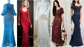 Top beautiful and Stylish Crochet mother of the bride dresses Designe#crochet long maxi dress