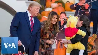 Donald Trump, Melania, Give Out Treats to Children at White House for Halloween