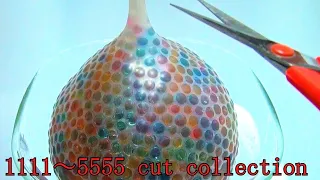 オービーズ1111~5555個カット総集編 風船スクイーズ作ってみた Orbeez Balloon Experiment1111~5555 cut collection