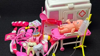 11 Minutes Satisfying With Unboxing Cute Pink Ambulance Car Doctor Set ASMR (No Music)