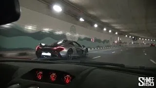 Onboard Lamborghini LP570 STS with McLaren P1 around Dubai (including Flames!)