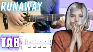 How to Play Runaway (AURORA) Acoustic Fingerstyle Guitar | Tutorial TAB