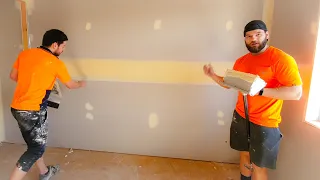 DRYWALL GANGSTERS CONSTRUCTION CREW FINISHING TIPS | Drywall Finishing Construction Series #20