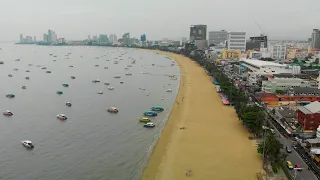 Pattaya Beach by drone, Pattaya, Thailand (2024) (4K)