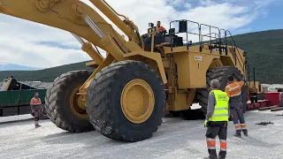 The Caterpillar 992K Wheel Loader Is Loaded And Transported To The Next Mining Site - Interkat SA