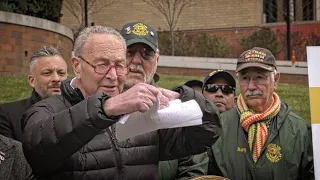 Activist Scott LoBaido Interrupts Sen. Schumer’s Presser at VA Hospital in NYC