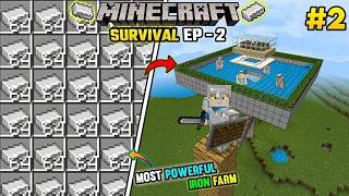 I Made The Most Powerful *IRON FARM* In Mcpe 1.19 🔥 || HINDI || Minecraft Survival Series Ep - 2