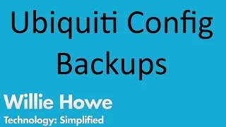 Ubiquiti Configuration Backup