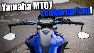 Yamaha MT07 - LENKERUMBAU! 😍 810mm Lenker für die MT - LenkerendenSpiegel 💙 V-Tec #yamaha #mt07