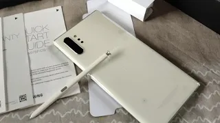 Samsung Note 10 plus Aura White Unboxing, Note 10 + from every angle, Awesome Note 10 +🤩