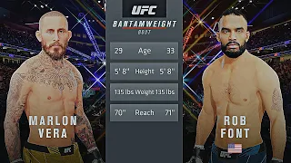 Marlon Vera Vs. Rob Font : UFC 4 Gameplay (Legendary Difficulty) (AI Vs AI) (PS5)